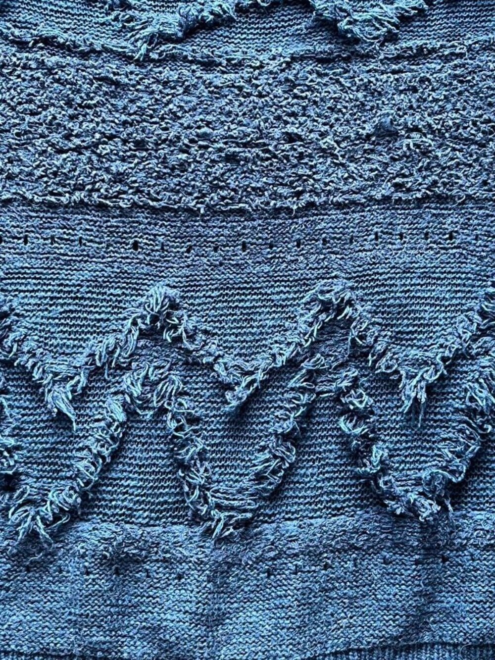 Anthropologie Moth Textured Alpaca Wool Blue Knit Sweater Wmn Med Indie Cottage - Picture 3 of 8
